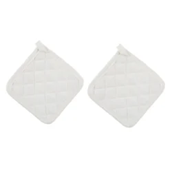 Set 2 presine 18x18 cm bianco in cotone Slub