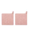 Set 2 presine 17x17 cm ruggine con scritta in misto cotone