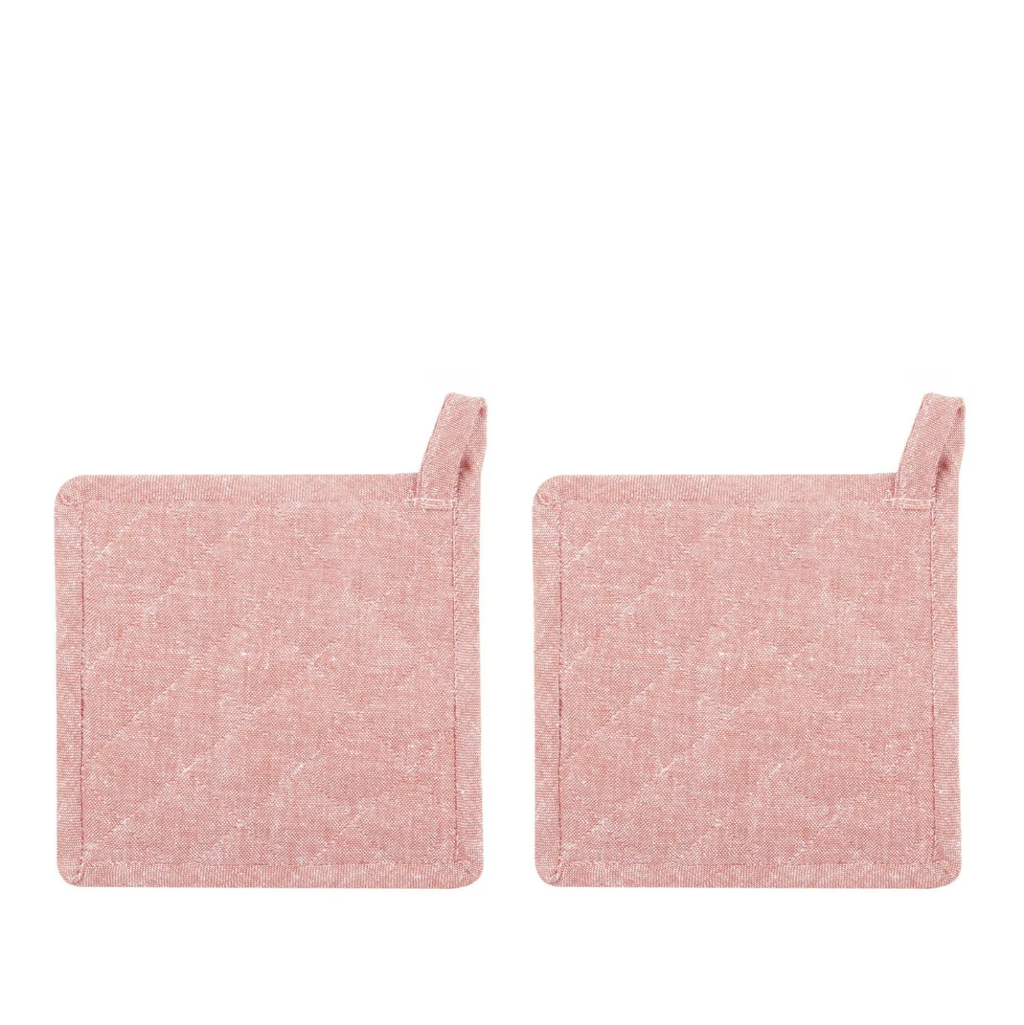 Set 2 presine 17x17 cm ruggine con scritta in misto cotone