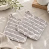 Set 2 presine 18x18 cm tinto filo righe chiare