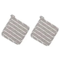 Set 2 presine 18x18 cm tinto filo righe chiare