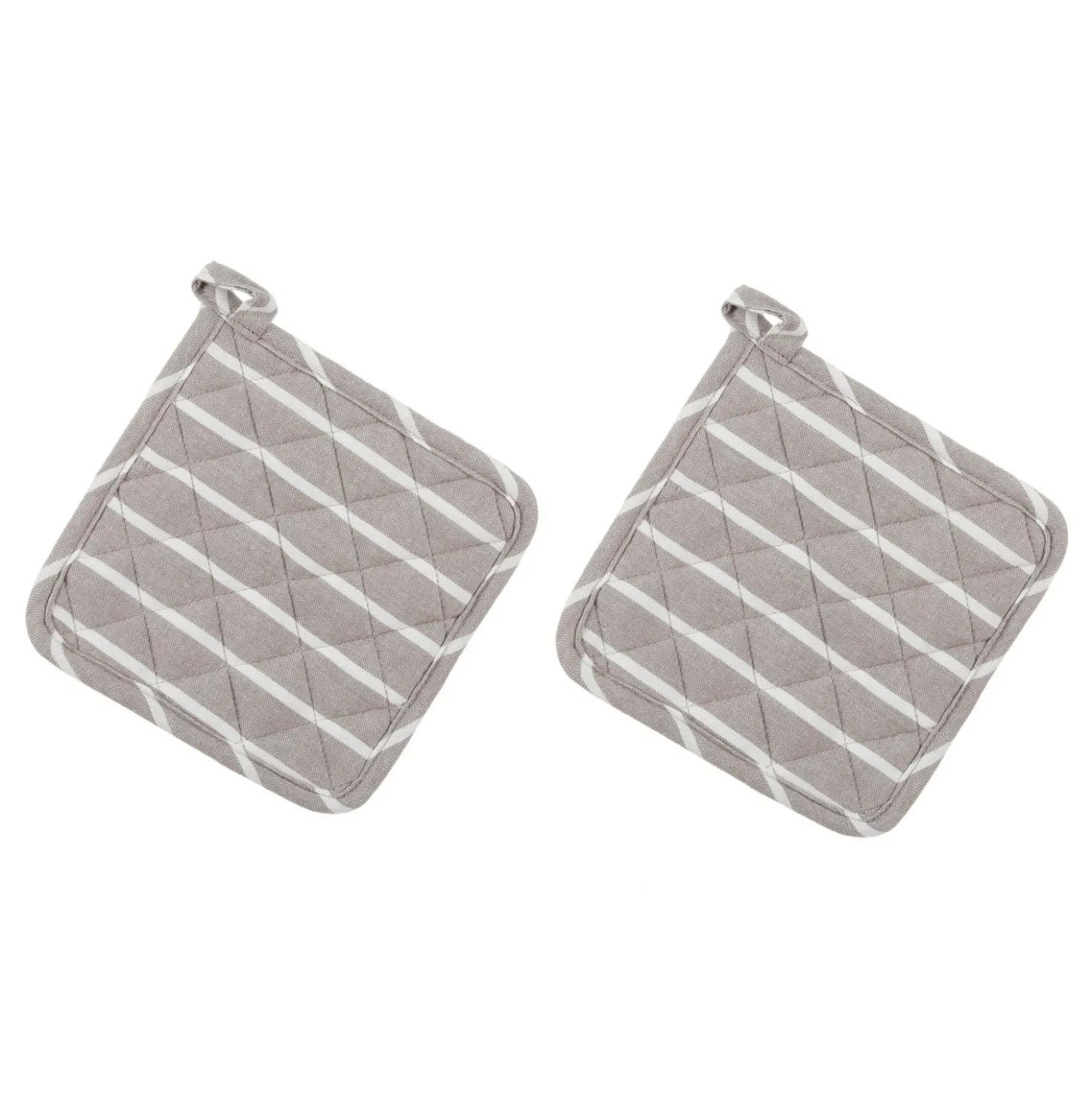 Set 2 presine 18x18 cm tinto filo righe chiare