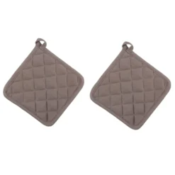 Set 2 presine 18x18 cm tortora in cotone Slub