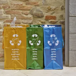 Set riciclo 3 borsoni per rifiuti differenziati