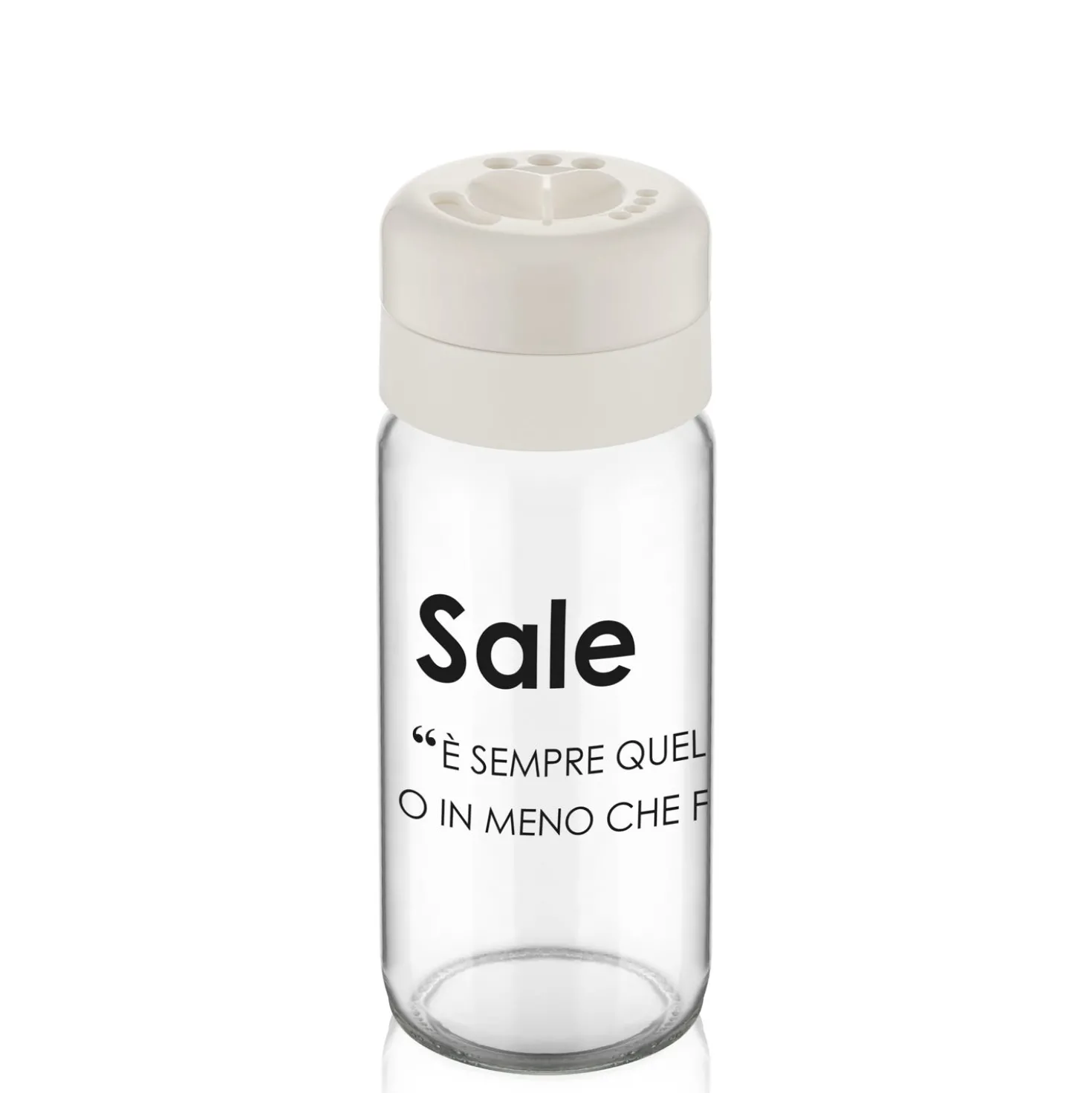 Set sale e pepe in vetro con scritta