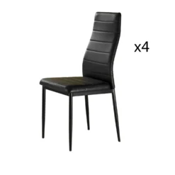 Set 4 sedie in ecopelle nere Idaho Tomasucci