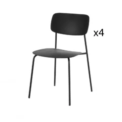 Set 4 sedie nero opaco Harlow Tomasucci