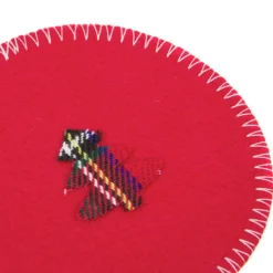 Set 4 sottobicchieri albero rosso 10 cm