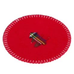 Set 4 sottobicchieri albero rosso 10 cm
