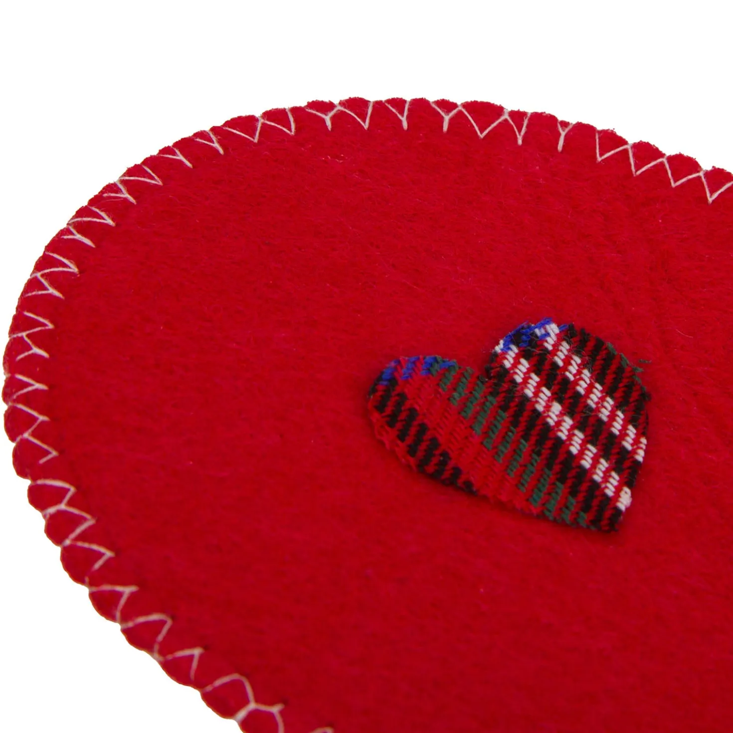 Set 4 sottobicchieri cuore rosso 10 cm