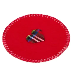 Set 4 sottobicchieri cuore rosso 10 cm