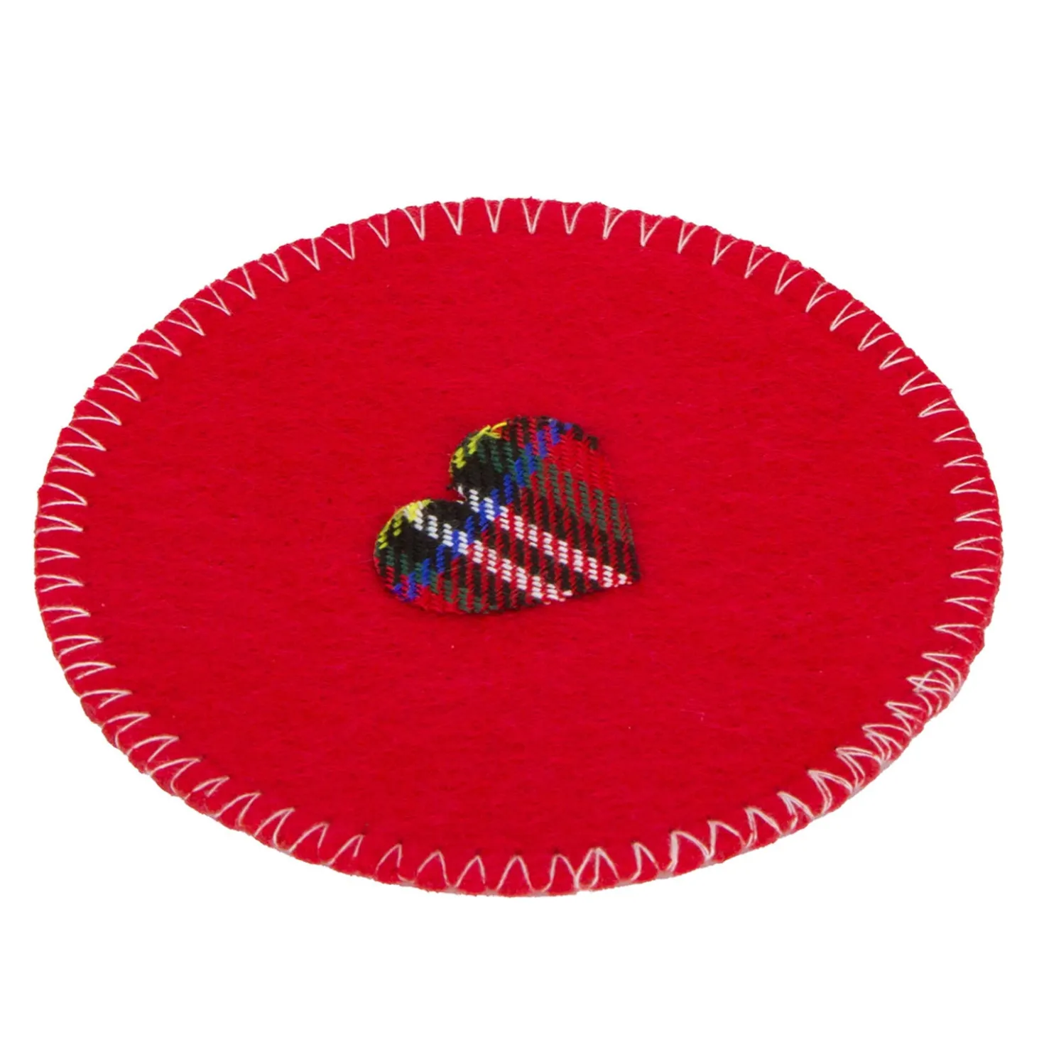 Set 4 sottobicchieri cuore rosso 10 cm