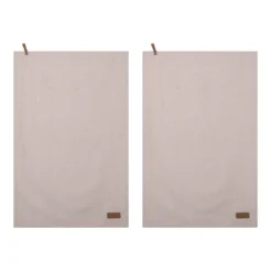 Set 2 strofinacci cucina 45x70 cm beige in cotone