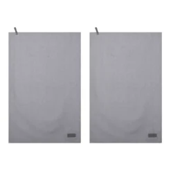 Set 2 strofinacci cucina 45x70 cm grigio in cotone