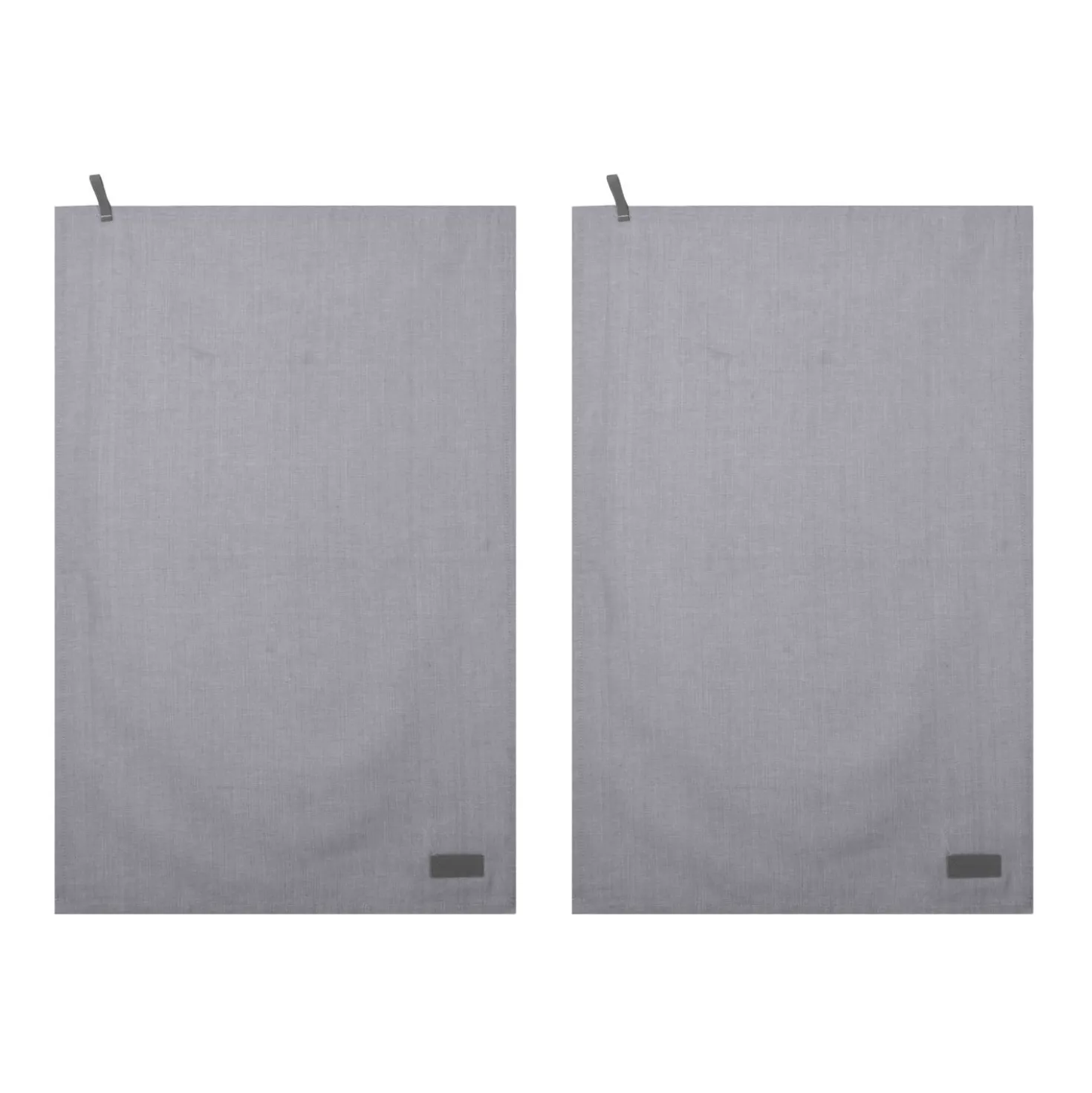 Set 2 strofinacci cucina 45x70 cm grigio in cotone
