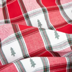 Set 3 strofinacci tartan alberi con cestino
