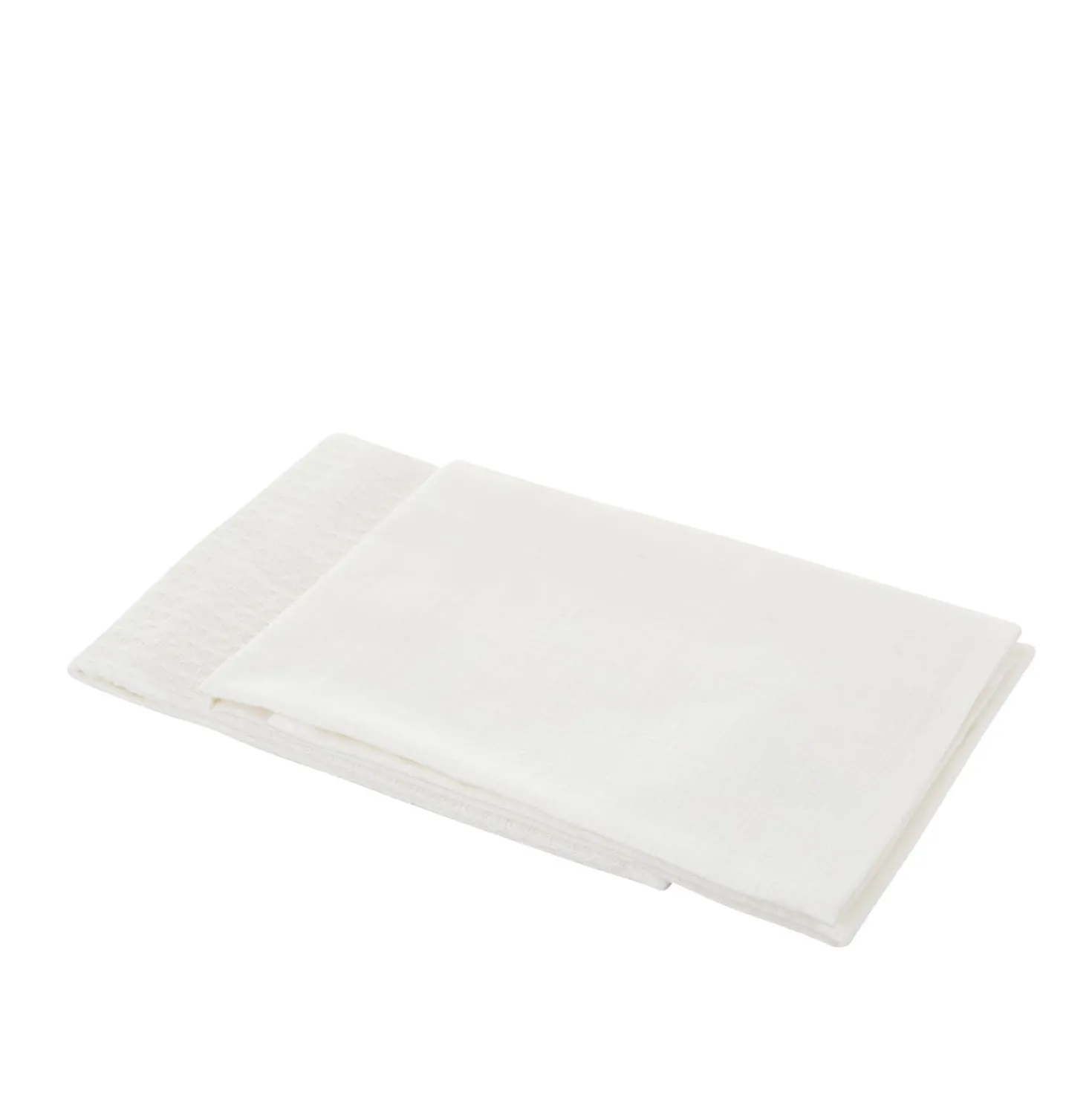 Set 2 strofinacci 50x70 cm cotone bianco Slub