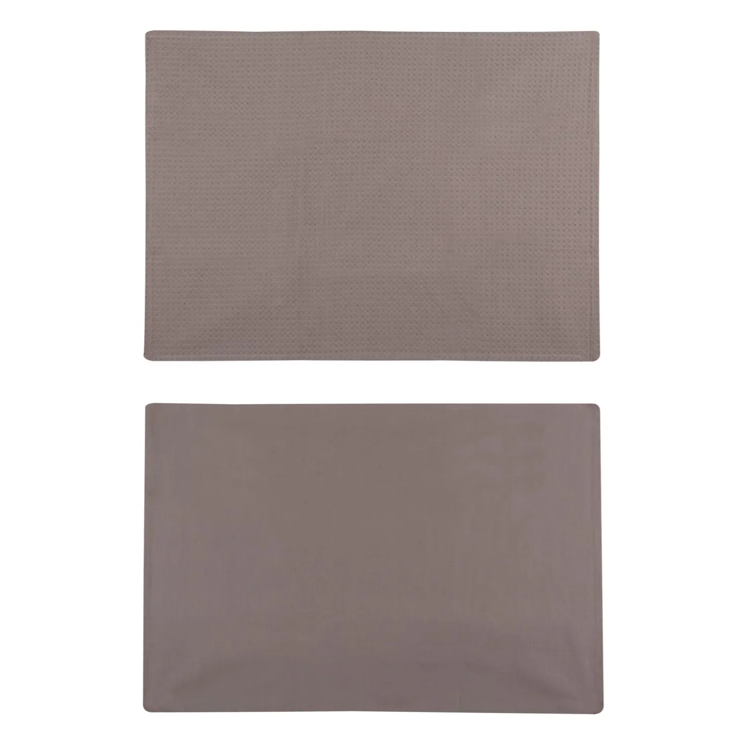 Set 2 strofinacci 50x70 cm cotone tortora Slub
