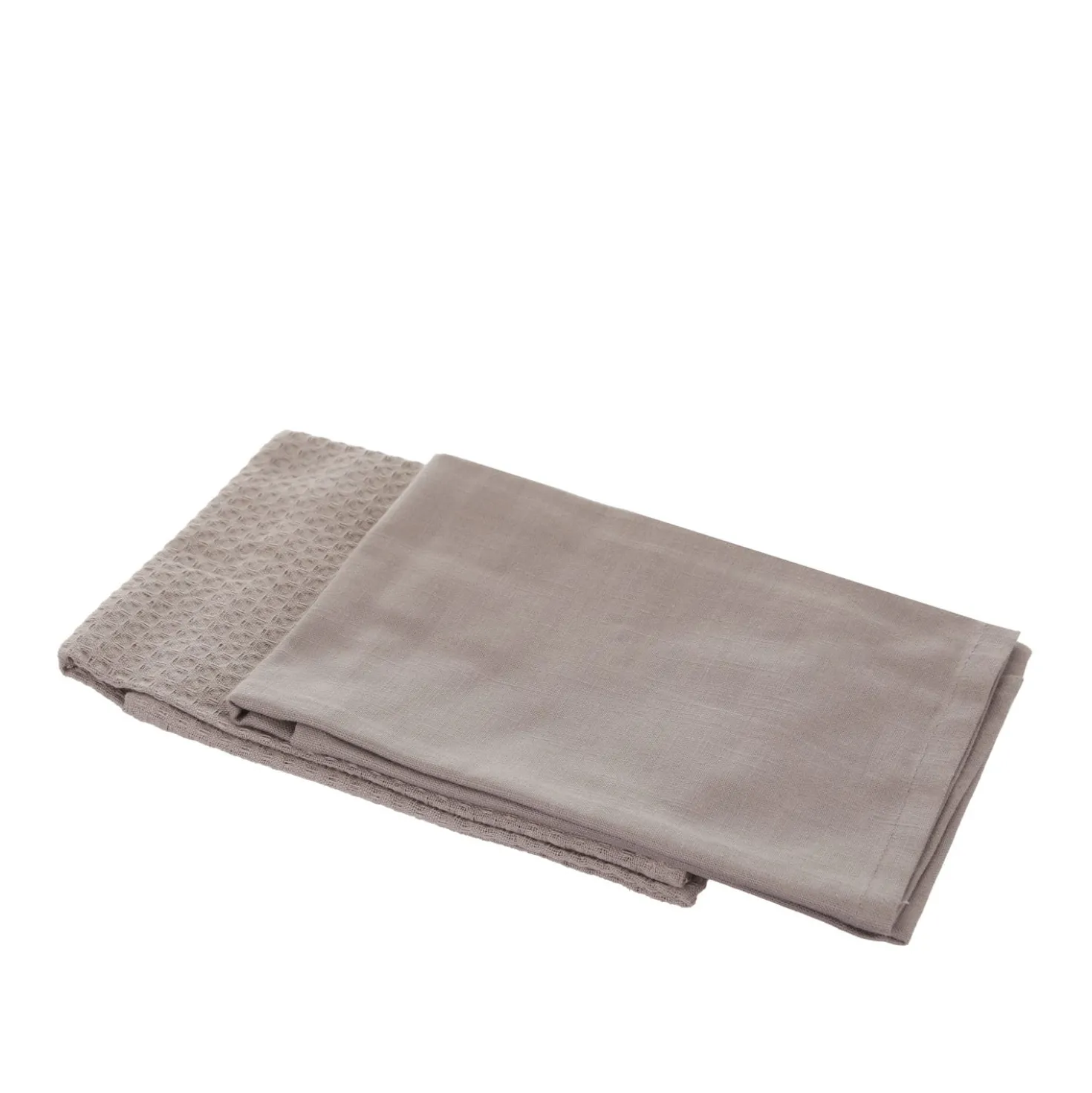 Set 2 strofinacci 50x70 cm cotone tortora Slub