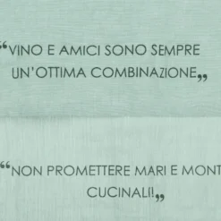 Set 2 strofinacci 45x65 cm verde con scritta