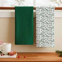 Set 2 strofinacci 50x70 cm verde e agrifoglio