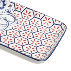 Set sushi 3 pezzi piattino rettangolare blu rosso Sushiko