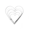 Set 5 tagliabiscotti cuori acciaio inox