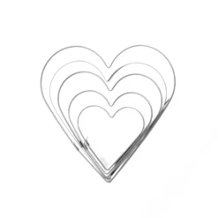 Set 5 tagliabiscotti cuori acciaio inox