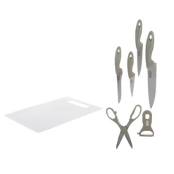 Set tagliere, 4 coltelli, forbici e pelapatate Baker's Secret