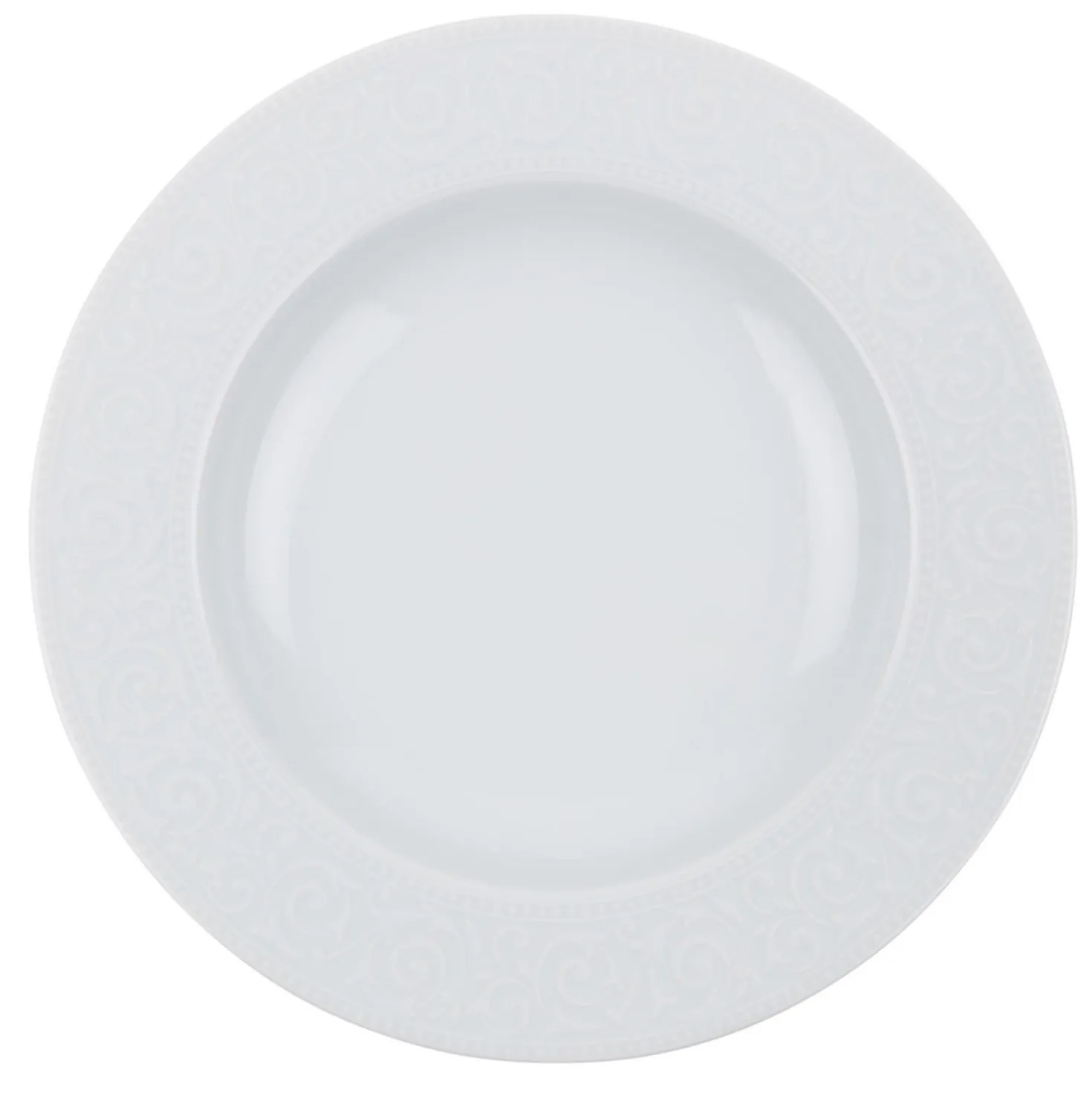 Set tavola bianco bordo decorato 24 pezzi in porcellana