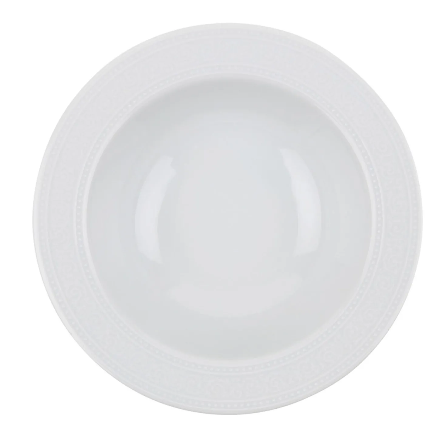 Set tavola bianco bordo decorato 24 pezzi in porcellana