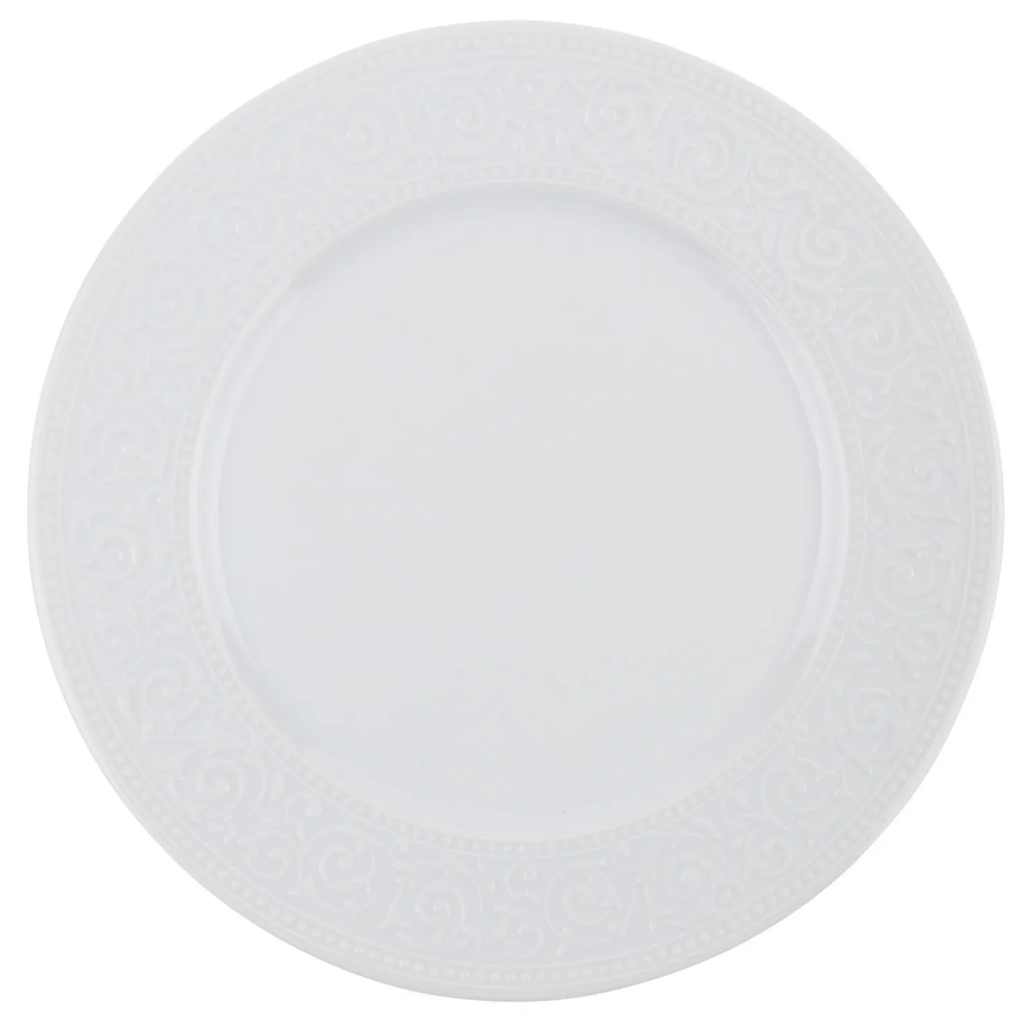 Set tavola bianco bordo decorato 24 pezzi in porcellana