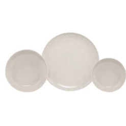 Set tavola crema puntinato 18 pezzi in porcellana