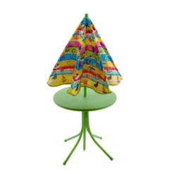 Set tavolino, ombrellone e 2 sedie bambino verde