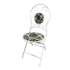 Set tavolo giardino e 2 sedie decoro foglia ferro