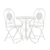 Set tavolo rotondo e sedie giardino in ferro bianco