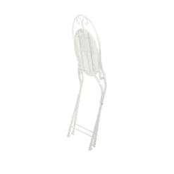 Set tavolo rotondo e sedie giardino in ferro bianco
