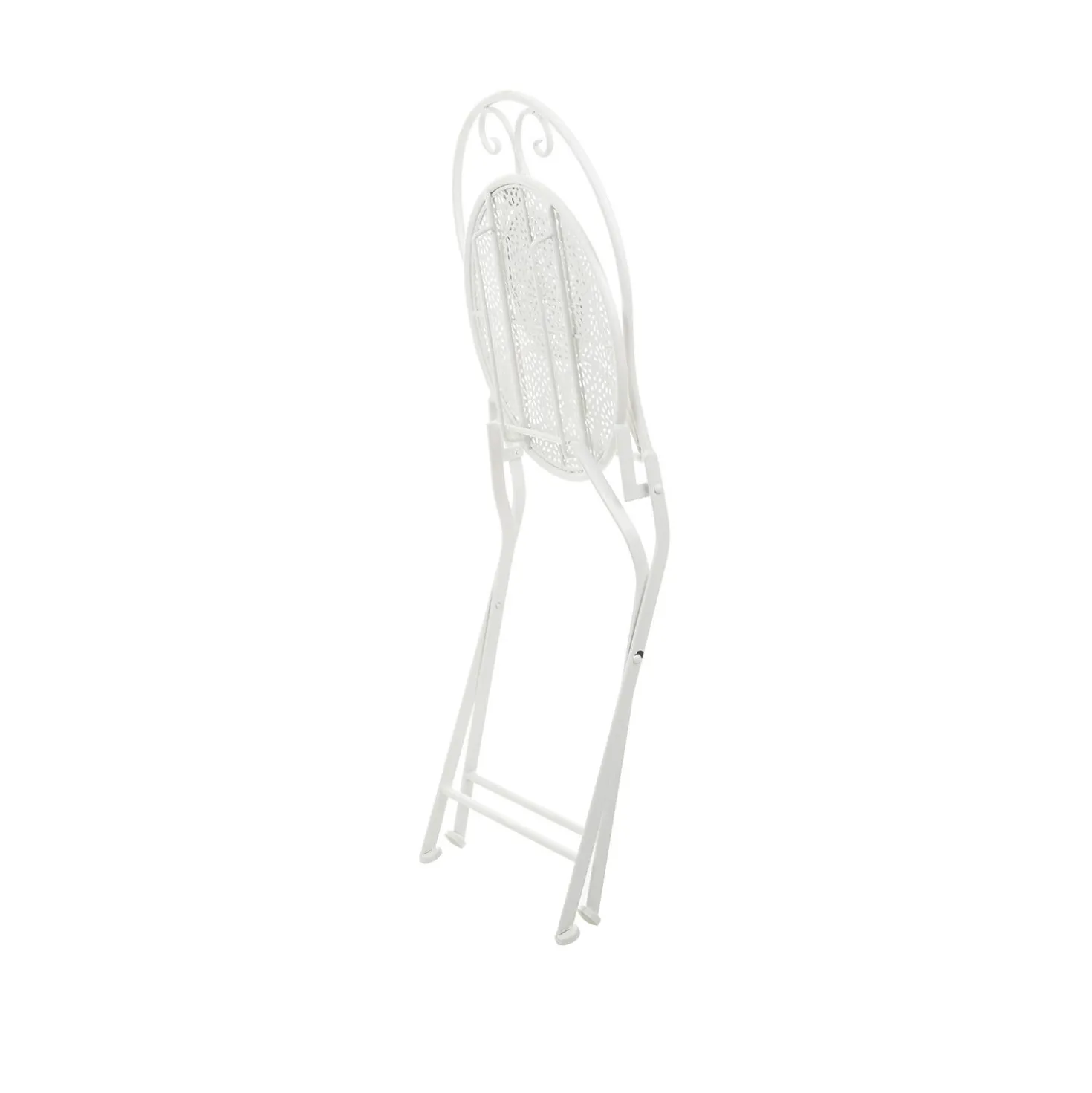 Set tavolo rotondo e sedie giardino in ferro bianco