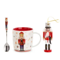 Set tazza, cucchiaino e Schiaccianoci soldato rosso