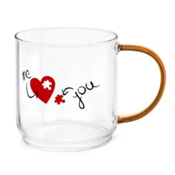 Set 4 tazze 450 ml in vetro Games Love