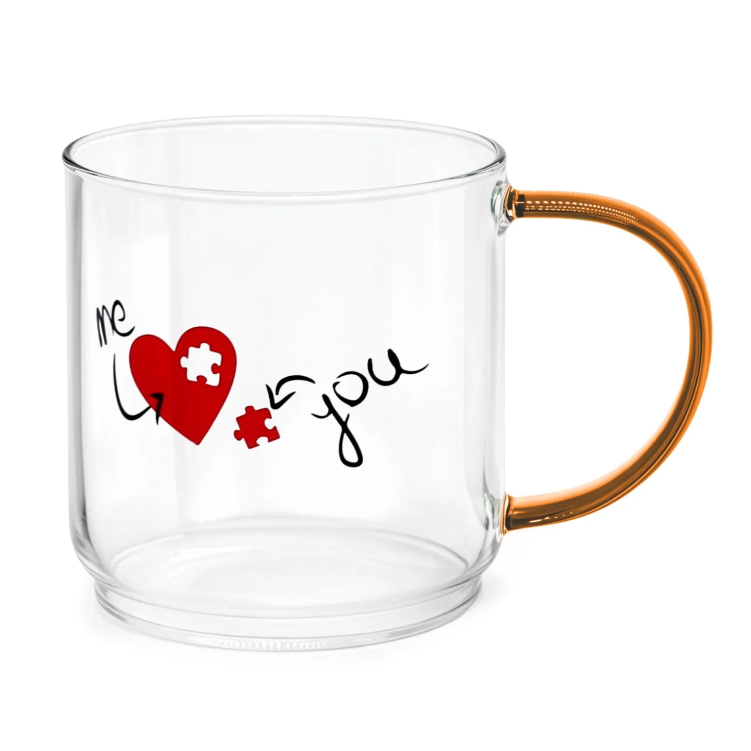 Set 4 tazze 450 ml in vetro Games Love