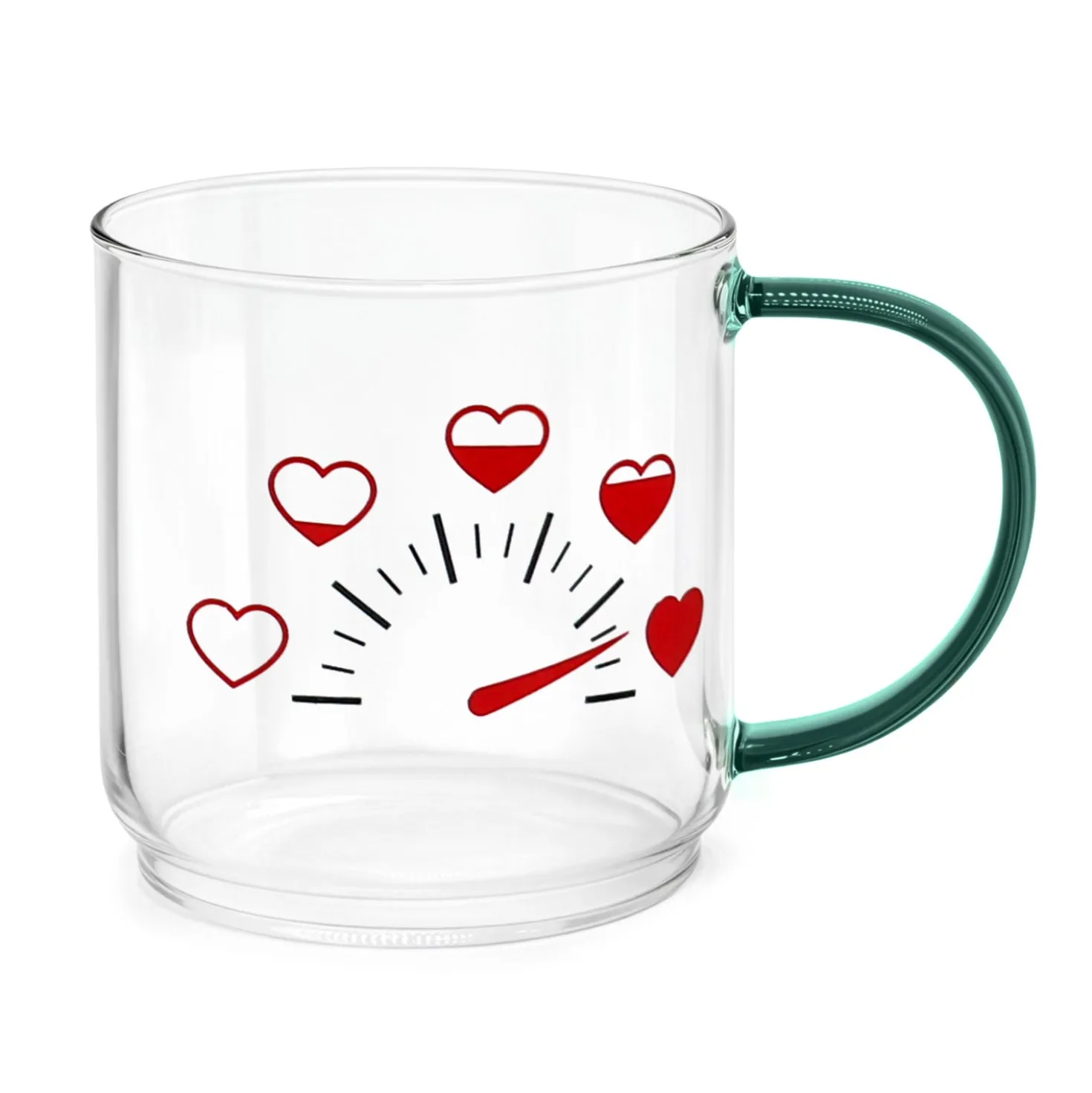 Set 4 tazze 450 ml in vetro Games Love