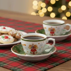 Set tazzine caffè angioletto in porcellana, 2 pezzi