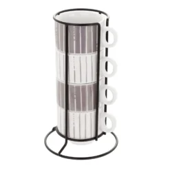 Set 4 tazzine caffè Mix e Match grigio con stand
