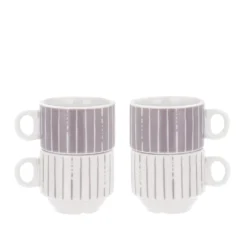 Set 4 tazzine caffè Mix e Match grigio con stand