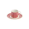Set 2 tazzine con piattini rossi