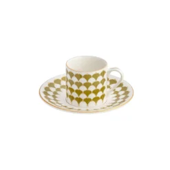 Set 2 tazzine con piattini verdi