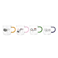 Set 4 tazzine 100 ml in vetro Comic