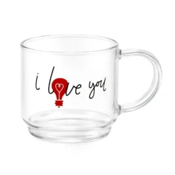 Set 4 tazzine 100 ml in vetro Love up