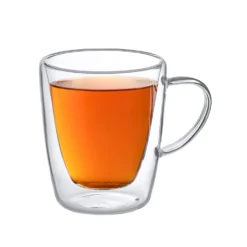 Set tazzine tè trasparenti in vetro borosilicato, da 200 ml